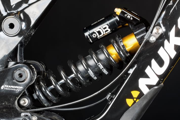   Gold piece: You get used to everything, including the marathon tuning of the Cane Creek shocks. The Nukeproof Pulse is also worth the effort - cream rear end!