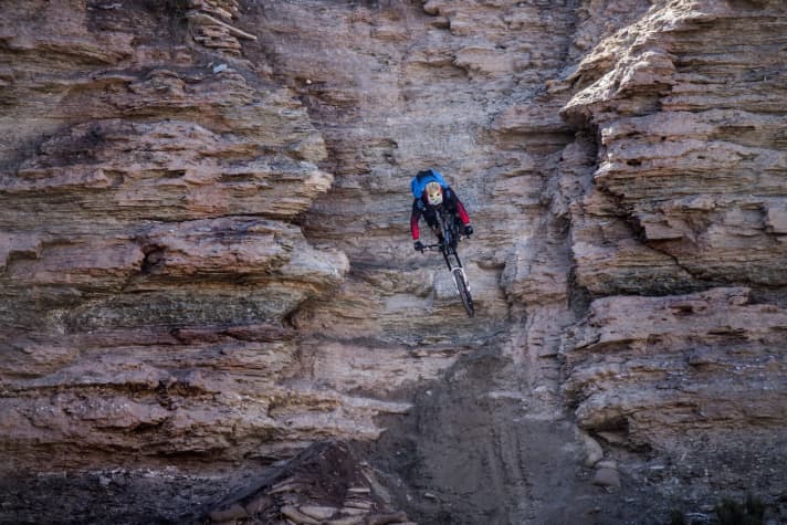   Kyle Strait in the vertical: Some descents are difficult for non-experts to assess in terms of difficulty.