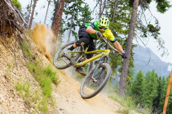   Spratz! Sure, you can blast around on the trail with any bike. But not every bike is the same fun to ride on the trail. Less suspension travel, more pop and still safe when things get fast - that's the stuff that the most fun laps are made of.