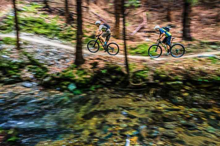 The flow trails in the Pod Smrkem trail centre wind their way through dense forest, protected from the wind and weather.