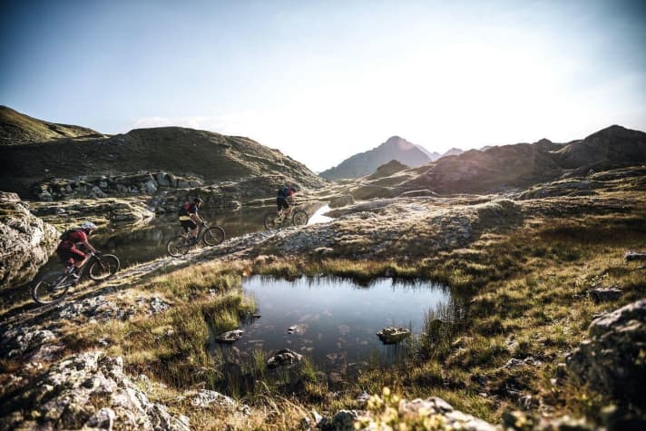   Dream landscape. The Seekarscharte above Obertauern on the Stoneman Taurista in Salzburger Land.