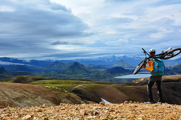   You often have to carry the bike uphill. So at least you get warm again.