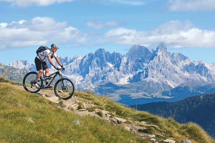   On the Latemar tour: this classic tour offers mountain bikers great trails, magnificent views and great places to stop for refreshments.