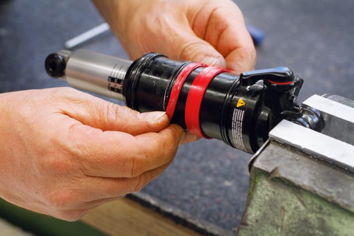   The volume of the positive chamber can also be reduced on MTB shocks and suspension struts such as the Rock Shox Monarch DebonAir.