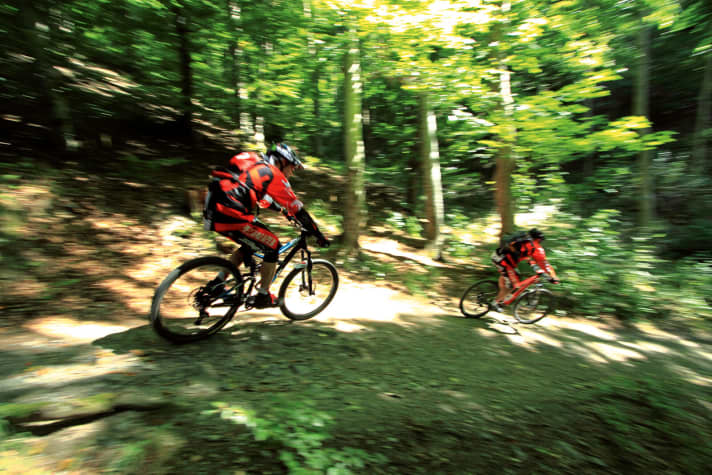   Zügige Abfahrt vom Aussichtspunkt Weißer Hirsch nach Treseburg hinunter.