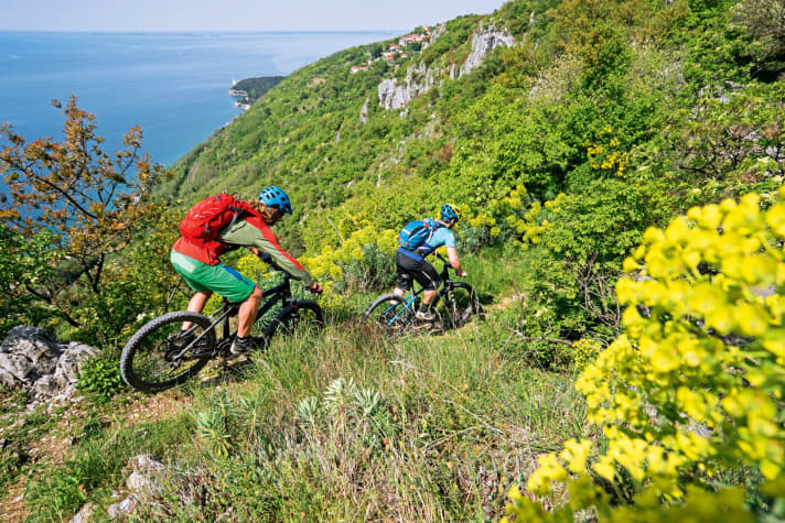 The transitions from natural trail to easily modelled with a shovel are fluid. | d.