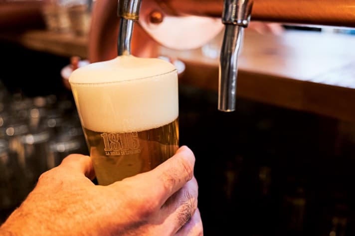   Freshly tapped beer...