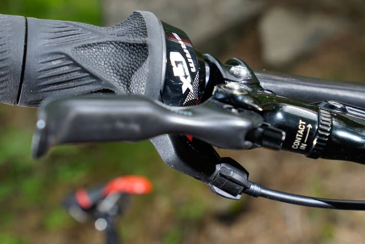   A current Grip Shift shifter of a Sram GX 1x12 groupset.