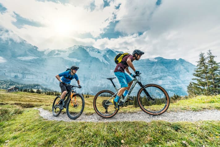   With short suspension travel at the rear and remote handlebars, the bike climbs quickly.