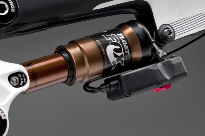   Fox Float damper with electronic control.