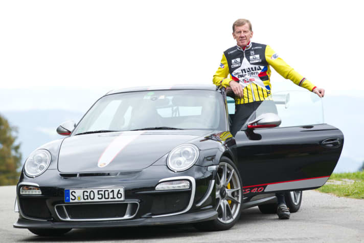   That's how we know Walter - with powerful cars under his bum. But beware: he's also damn fast on a bike.