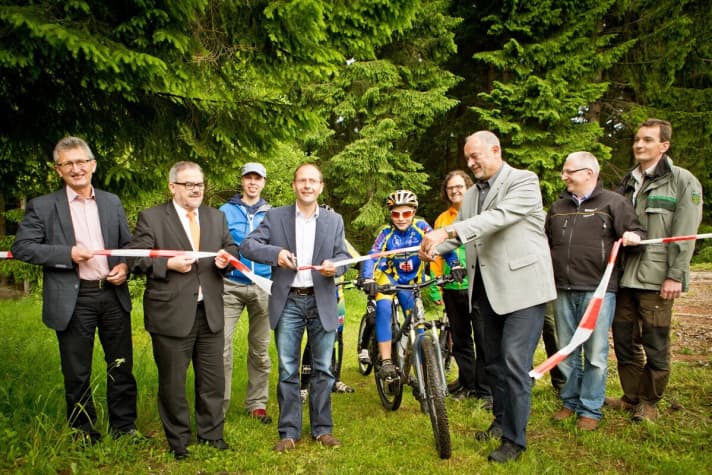   The official opening: Germany's first trail centre.