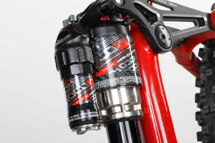   The Marzocchi-Roco shock is very rarely seen on test bikes. We were pleasantly surprised by its function and adjustment options.