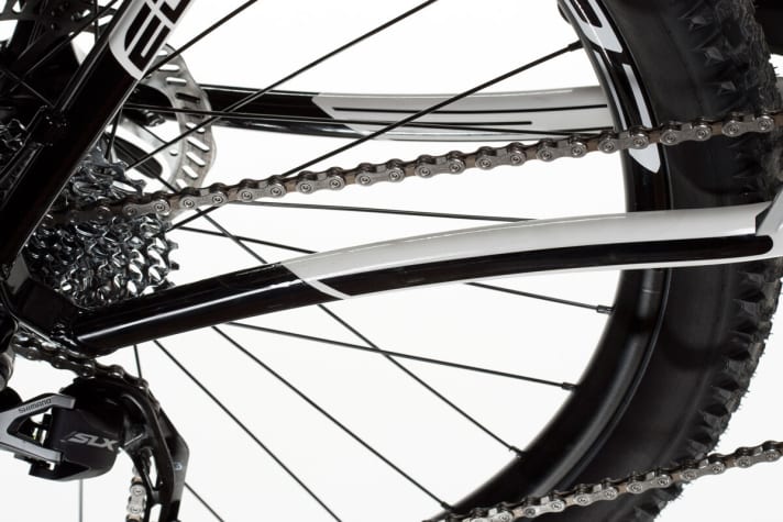   If there is no solid protection, after four test rides the chainstay looks like a chipped metal disc at the fairground shooting range.