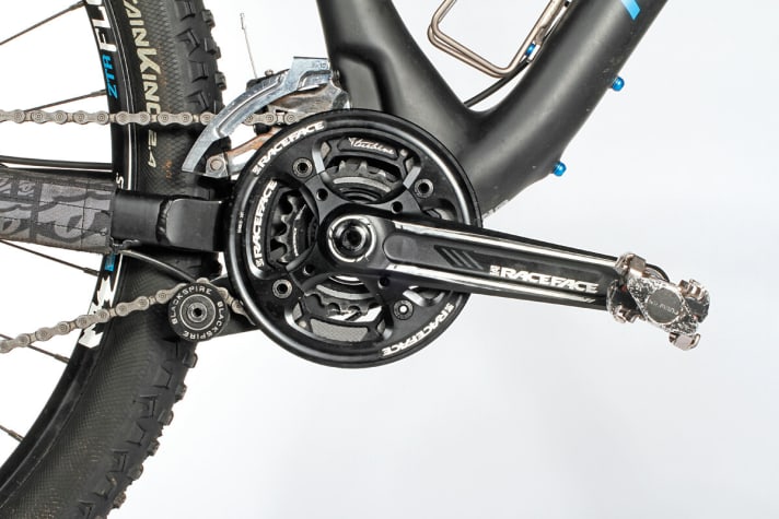   Dual cranks, chain guide and bashguard are core features of the BC edition, plus the thicker fork.