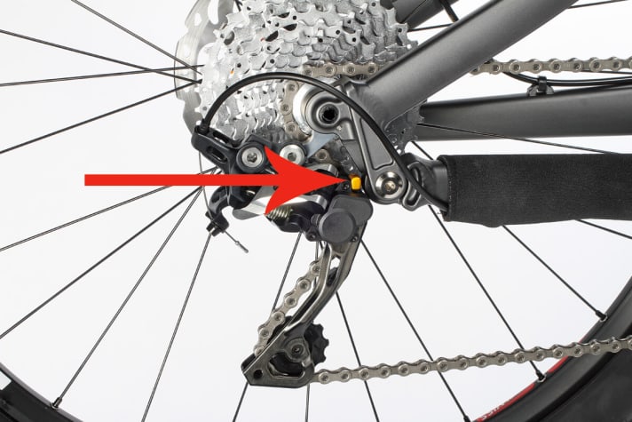  Shadow Plus is the name of the small lever on Shimano derailleurs that increases the chain tension. On the Rose Jabba Wood, however, it hooks onto the frame.