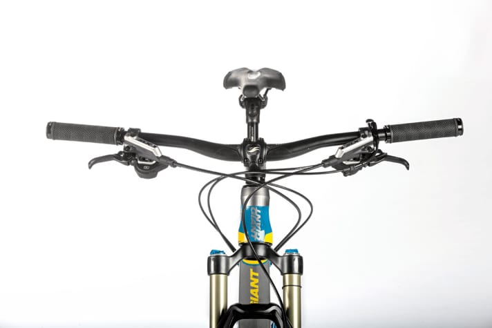   The Anthem series generally has 100 millimetre suspension. Only the SX model gets a 120 mm Fox plus a wider cockpit.