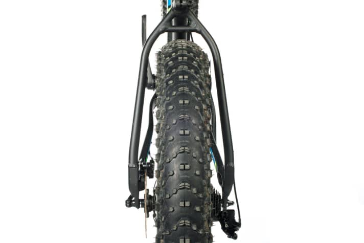 Scott: Die Sitzstreben könnten sich enger an den Reifen schmiegen. Fahrer mit großen Füßen hätten so mehr Fersenfreiheit.