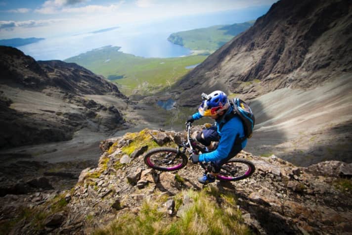   Der Trail auf dem Cuillin Grat erlaubt keine Fehler.