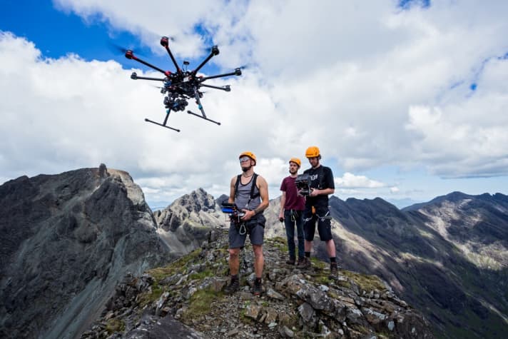  Drones are almost the only way to film in such terrain.