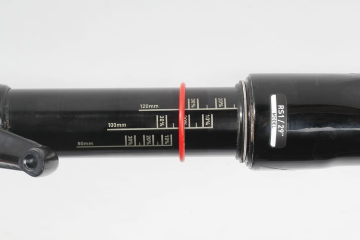   Rock Shox air pressure recommendation and SAG range are located directly on the fork and make setup easier. We did not miss an adjustable compression damping.