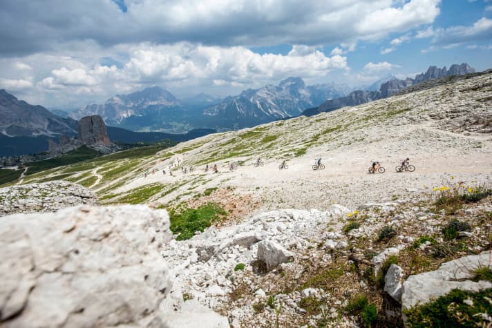   The infamous BIKE Transalp takes you over the Alps at racing speed on your MTB.