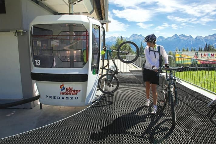   Bike-Shuttle gefällig? Die Gondeln von Predazzo ersparen kräftezehrende Höhenmeter bergauf.