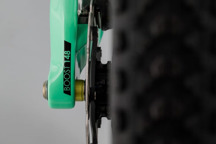   Für 2017er-Bikes fast schon Standard: Naben im Boost-Standard und hinten mit 148 mm Breite.