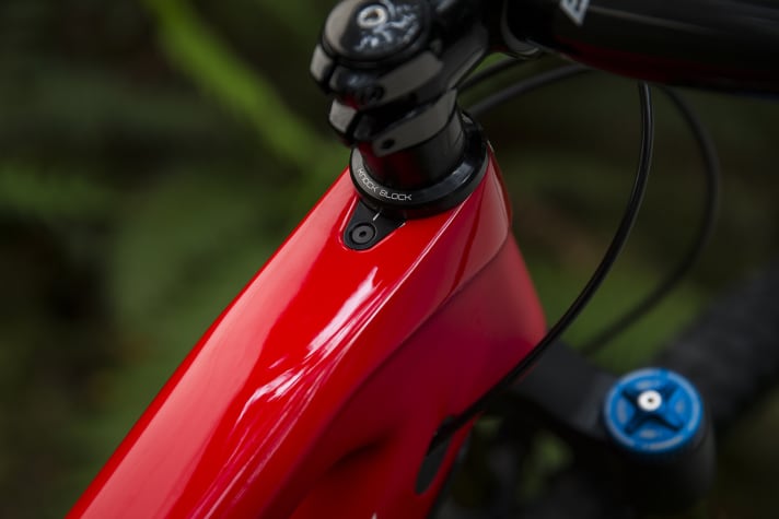   The FSA Knock Block headset limits the steering angle and prevents the fork crown from crashing into the down tube.