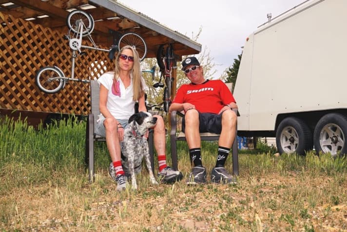   Wife Debby also loves cycling. She has taken part in the women's Tour de France three times.