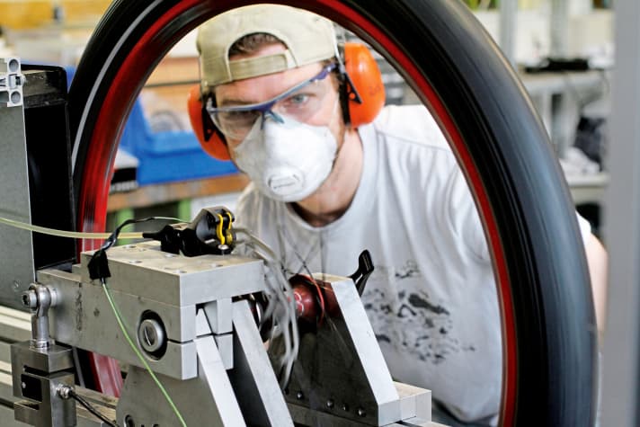   Test bench for disc brakes in the test laboratory