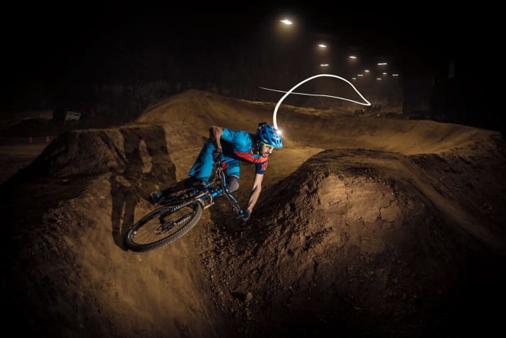   Rob J in the underground bike park Mega Cavern - trails made of real dirt in a former mine.