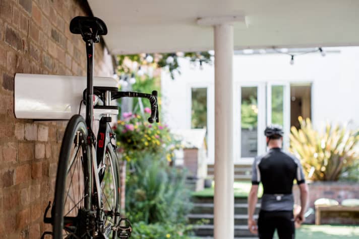   Tidy and secure: The Airlock wall-mounted bike rack is lockable and also looks smart.