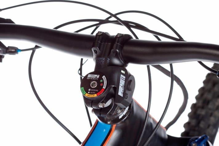   + Lapierre: E:i-Shock is the name of the automatic suspension system for the rear shock. It opens and closes automatically, reliably and quickly.