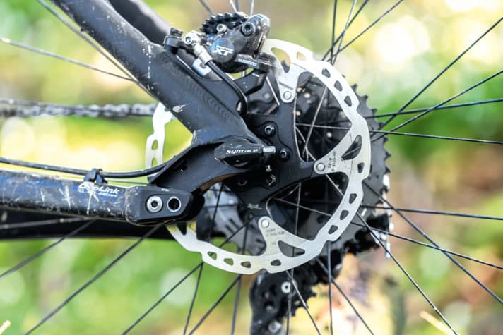   Liteville 101 Trail factory bike: The second hole in the chainstay makes the frame of the 101 compatible with 29-inch wheels.