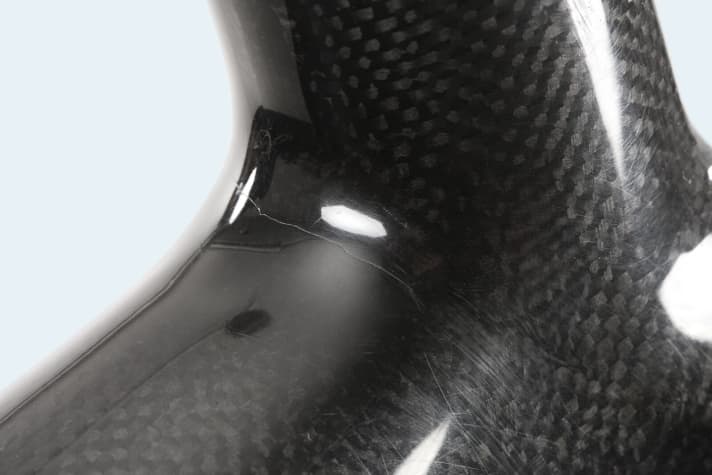   Cracks in the carbon fibre after a fall