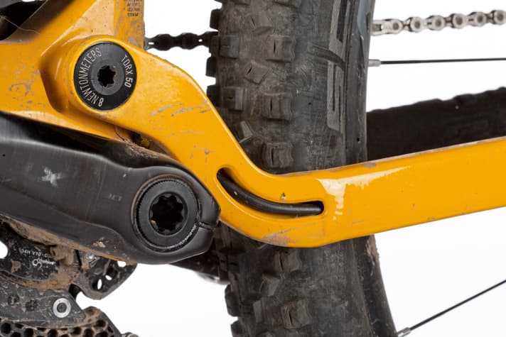 Ghost: The very tidy cable routing in the chainstays (here the brake hose) is a good example of the many well thought-out details on the Ghost.