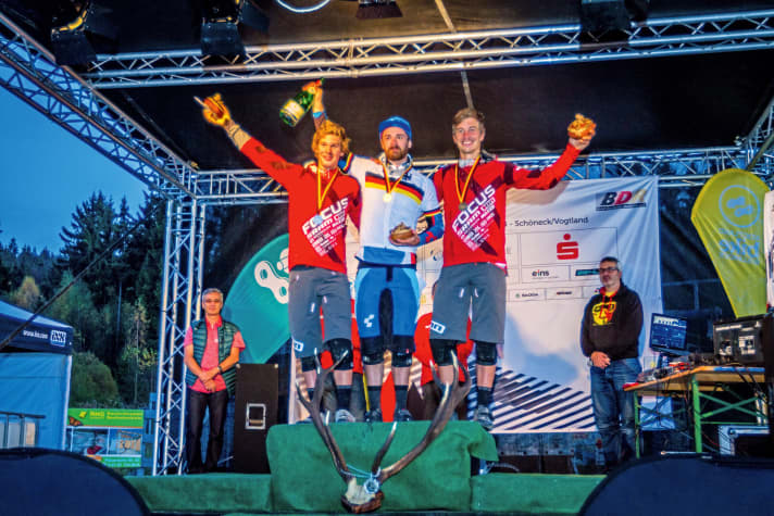   Geschichtsstunde: André Wagenknecht wurde 2014   in Schöneck der erste Deutsche Meister im Enduro. Unser Promi-Tester Tobi Reiser lag damals auf Rang zwei. 