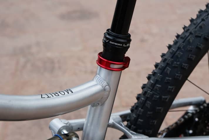 Der Rahmen des VPace Moritz ist für Teleskopstützen mit innenverlegten Zügen vorbereitet.