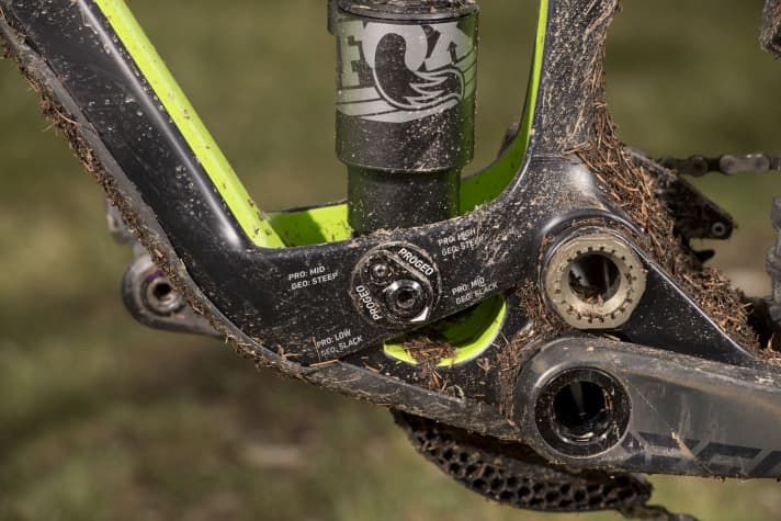   The four geometry positions are clearly labelled on the frame.