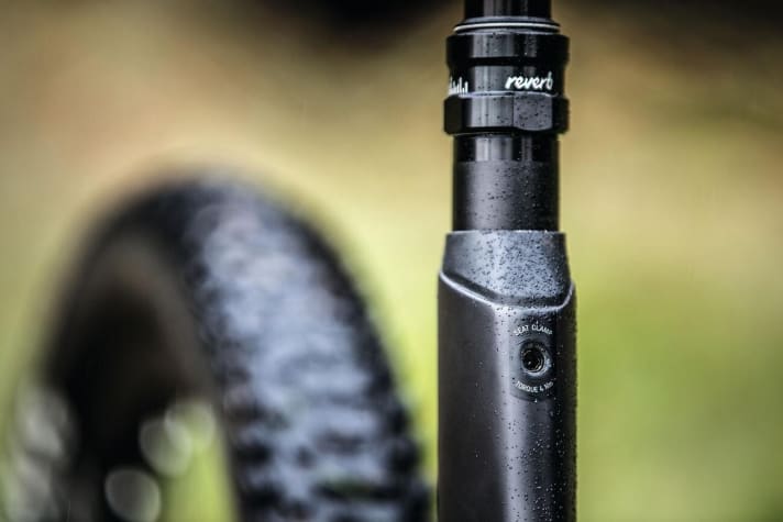   Goodbye saddle clamp. The new Spectral has an integrated seat clamp, which is designed to protect telescopic seat posts in particular thanks to its wide clamping area. The rubber cover keeps dirt away from the inside of the frame.