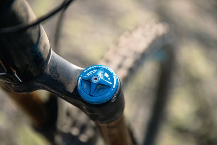   Cannondale Jekyll CRB 1: Cannondale verbaut als einziger Hersteller im Test die Fox-RC2-Kartusche mit separater High- und Lowspeed-Druckstufe.