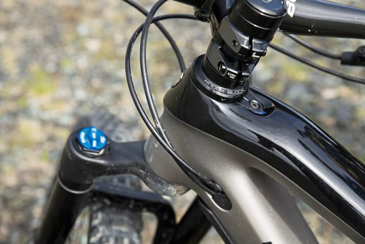   The Knock-Block system on the Trek Fuel EX prevents brake or gear levers from hitting the frame.  