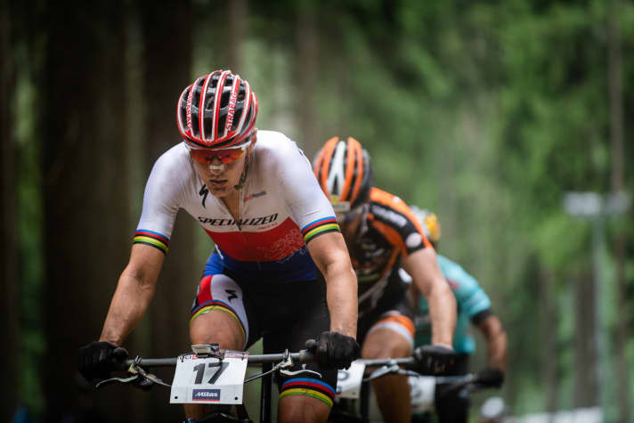   Not a good day for Kulhavy. The podium was within reach until the final climb, when a problem with the gears ruined the Czech's ambitions at his home World Cup.