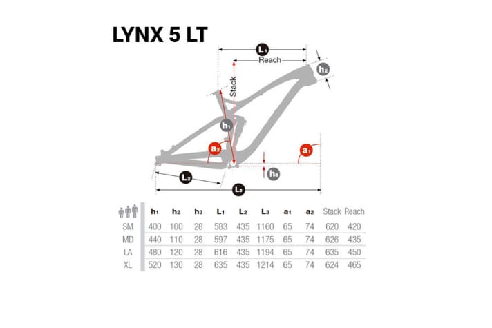   The longer fork lowers the steering angle of the LT version by half a degree. However, the frame itself remains the same.