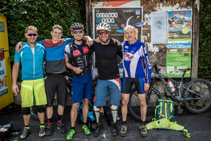   Happy and enriched by valuable experience - the reader test team (from left): Andreas Poschenrieder, BIKE editor Ludwig Döhl, Heinz Hinterwimmer, Martin Hunglinger and Anton Perfoll.