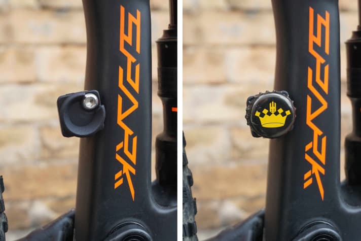   Die blanke Freifläche eines ungenutzten Umwerfersockels lässt sich mit der Beer Your Bike High Direct Mount Abdeckung jetzt stilvoll verkleiden.
