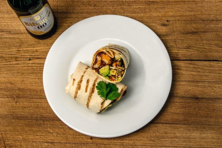   A perfect after-ride dish: the Asian wrap from Christian Henze.