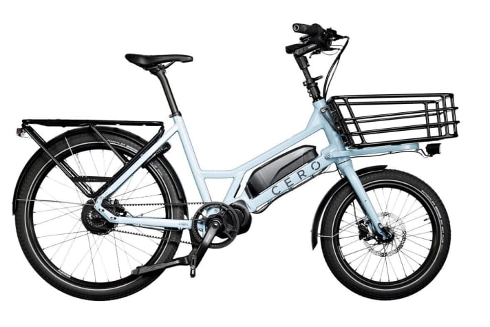 GOLD AWARD WINNER - CERO ONE Manufacturer: CERO Bikes The e-cargo bike was invented as a transport solution for major challenges in tight cities. Statement from the Eurobike Award jury: "A compact e-cargo bike that offers an enormously high load capacity. The versatility of the front and rear carriers, which can accommodate modular accessories such as baskets, is also clever. Thanks to the low centre of gravity, it is a robust utility bike for everyday use."