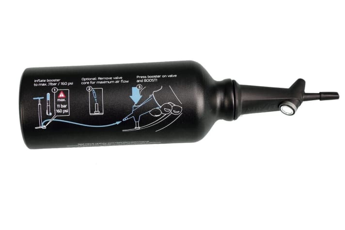 AWARD WINNER - milKit Tubeless Booster V2 Manufacturer: Sport Components Statement from the Eurobike Award jury: "This practical accessory can be used as a clever water bottle or as a Tubless air pump. A must-have for mountain bikers - and also good for the environment, as it allows you to avoid the classic disposable cartridges."